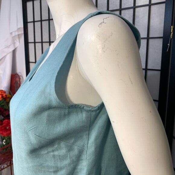 Jullian Jones Vintage Aqua Blue Linen 3 Piece Set - Picture 6 of 16